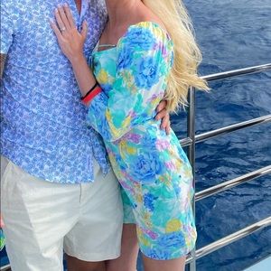 Zara Pastel Floral Mini Dress with Puff Sleeves